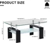 CLIPOP Couchtisch, Glas Wohnzimmertisch, 100x60x45cm Produktbild-Vorschau 7