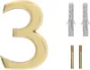 KOTARBAU® Numéro de maison 3D chiffre "3" en laiton 10 cm Voir les images du produit 1