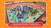 A Monopoly board game with a 3D city built in the center, set on a wooden table. Produktbild-Vorschau