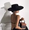 Retro-Damenhut großer Fedora-Hut mit breiter Krempe reine Produktbild-Vorschau 4