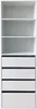 A white dresser with shelves and drawers. Produktbild-Vorschau