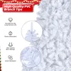 A close-up view of a white artificial Christmas tree with informational callouts. Podgląd zdjęcia produktu