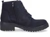 A side view of a dark blue suede boot with laces and a zipper. Anteprima dell’immagine prodotto