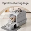 FEANDREA Katzenklo aus Edelstahl, geschlossene Produktbild-Vorschau 4