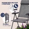 CASARIA® 4x Chaises de jardin pliantes Gris Chiné en Voir les images du produit 4