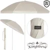 A product shot of a beige umbrella, with close-up details and a logo. Produktbild-Vorschau