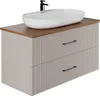 A modern bathroom vanity with a sink and faucet. Produktbild-Vorschau