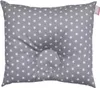 A close-up, straight-on studio shot of a gray pillow with white stars, featuring a circular indentation in the center. Produktbild-Vorschau