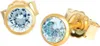 Paar Ohrstecker Echt Blautopas Gelbgold 585 14 Karat Gold Produktbild-Vorschau 1