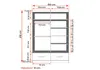 FRENCE Schwebetürenschrank Kleiderschrank 150 cm Weiß Produktbild-Vorschau 6