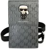 A Karl Lagerfeld crossbody bag with a Karl monogram pattern and a cartoon Karl Lagerfeld patch. Náhled obrázku produktu
