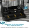 Klec pro ptáky - 61 x 36,5 x 98 cm - Dvířka, závěsy, Náhled obrázku produktu 3