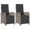 Two identical gray rattan garden chairs with dark gray cushions are shown against a white background. Produktbild-Vorschau