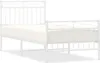 Postel s čelem a nohou kovová bílá 90x200 cm Náhled obrázku produktu 1