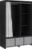 HOMCOM Armoire penderie, dressing avec rideau, armoire Voir les images du produit 1