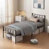 KUTAS Klassische Betten 90x200, Metallbett Schwarz mit Produktbild-Vorschau 8
