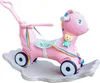 Aga4Kids Plastový hojdací koník 2v1 DS3803 Ružový Náhľad obrázku produktu 1