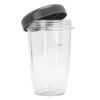 A clear plastic blender cup with a gray lid, shown against a white background. Náhľad obrázku produktu