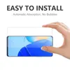 A hand is holding a screen protector over a smartphone. Produktbild-Vorschau