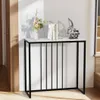 A console table with decorative items on top, placed against a wall. Produktbild-Vorschau