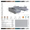 U-Form Ecksofa Magnum U Hellgrau mit Schlaffunktion und 2 Produktbild-Vorschau 7