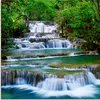 ARTland Glasbild Tiefen Wald Wasserfall Größe: 30x30 cm Produktbild-Vorschau 1