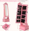 COSTWAY Kinderkast voor sieraden met verlichting, 2-in-1 Productafbeelding-voorbeeld 3