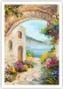 Poster - Poster ohne Rahmen - Haus Santorini Blumen - Produktbild-Vorschau 1
