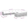 vidaXL 10-tlg. Garten-Sofagarnitur mit Kissen Grau Poly Produktbild-Vorschau 6