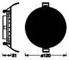 A technical drawing of a recessed LED light fixture, showing a side profile and a front view with dimensions. Produktbild-Vorschau
