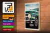 Holzschild Reise 20x30cm USA Amerika Auto Dynamic 88 blau Produktbild-Vorschau 4