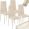 4 jídelní židle Imitace kůže - béžové Náhled obrázku produktu 2