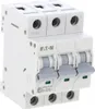 A white three-pole circuit breaker with gray levers. Podgląd zdjęcia produktu
