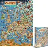 Karte von Europa illustriertes Puzzle 1000 Teile für Produktbild-Vorschau 1