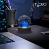 A desk setup with a laptop, a pen holder, and a glowing crystal ball. Voir les images du produit