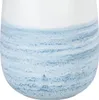 A close-up view of the bottom portion of a ceramic container with a white top and a blue, textured pattern below. Produktbild-Vorschau