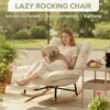 Fauteuil à bascule en velours côtelé (beige) avec dossier Voir les images du produit 6