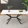 Sweiko bílý rozkládací jídelní stůl 120/160x80 cm, černé Náhled obrázku produktu 4
