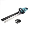 A cordless hedge trimmer and its battery are displayed against a white background. Produktbild-Vorschau