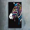 Wanduhr Uhr Wandbild Leinwand 30x60 Foto groß Zebra mit Produktbild-Vorschau 2