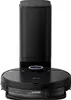 A black Midea S8+ robot vacuum cleaner with its charging dock. Náhled obrázku produktu