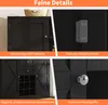 A collage of close-up images showcasing the details of a black cabinet. Anteprima dell’immagine prodotto