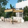 Pergola Outsunny 3x3m, pawilon ogrodowy z metalowym dachem, Podgląd zdjęcia produktu 5