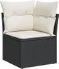 10-tlg. Garten-Sofagarnitur mit Kissen Schwarz Poly Rattan Produktbild-Vorschau 4