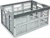 A gray and silver folding storage box with handles. Anteprima dell’immagine prodotto