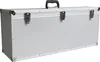 A silver aluminum case with a black handle and metal latches, shown from a slightly angled front view on a white background. Produktbild-Vorschau
