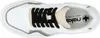 A top-down view of a white sneaker with black laces. Produktbild-Vorschau
