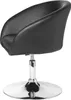 A black leather-look armchair with a chrome base and adjustable height. Produktbild-Vorschau