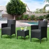 A patio furniture set with two chairs and a table is set up on a lawn next to a swimming pool. Produktbild-Vorschau