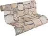 A roll of wallpaper with a stone wall pattern. Produktbild-Vorschau